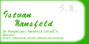 istvan mansfeld business card